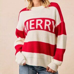BiBi Christmas Merry Lettering Sweater